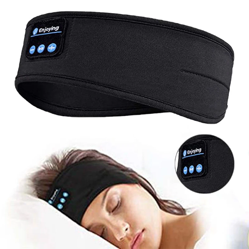 (image for) KALOAD Yoga Soft Sleep Eye Mask 3D Contoured Music Play Sleeping Headphones Answering Phone Calls Wireless Sport Mask with Built-in Battery for Deep Sleep